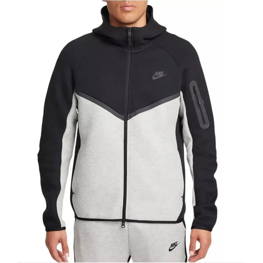 Size 2XL Men's Tech Fleece Full-Zip Windrunner Hoodie Black/Grey HV0949-011